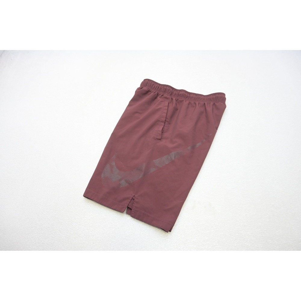 Nike Dri-FIT Shorts Mens Small Maroon Burgundy Graphic Swoosh Athletic Excellent